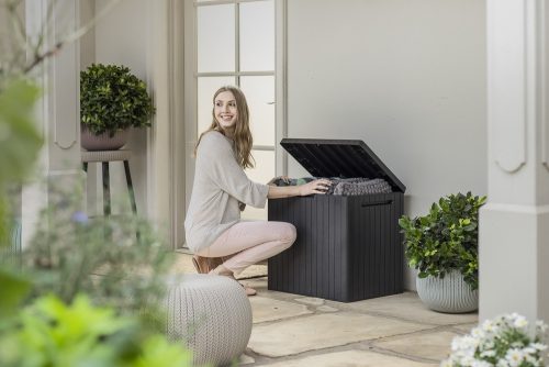 Keter City box műanyag tároló doboz, grafitszürke - 113L