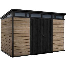   Keter PENT SIGNATURE HORIZONTAL 11×7 kerti fészer – DECOCOAT, 7,39 m², Ashwood