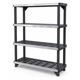   Keter FUSED 4 polcos fémmerevítésű állvány – 720 kg teherbírás, fekete/szürke