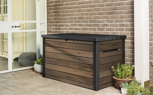 Keter Signature műanyag kerti tároló doboz 870 L - Dió