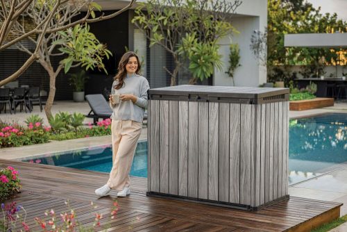 KETER DECO HORIZONTAL STORE IT OUT 1150 L tárolószekrény – Storm Grey (vihar szürke)