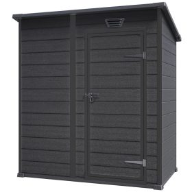   Keter ESSENTIAL 6×4 kerti tároló ház – műanyag kerti fészer, sötétszürke/fekete