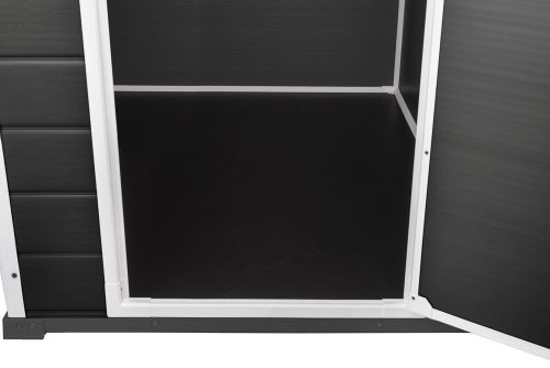 Keter ESSENTIAL 6×4 kerti tároló ház – műanyag kerti fészer, sötétszürke/fekete