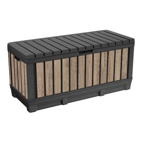   Keter KENTWOOD kerti tároló box – 350 L, ülhető párnatartó, ashwood