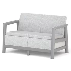Keter SCANDI LINEA 2 SEATER SOFA – Ash Grey / Storm Grey