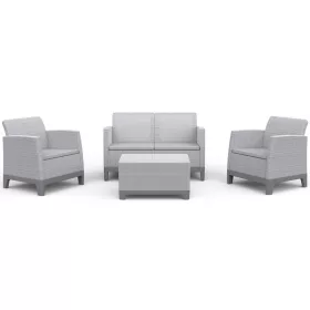   Keter SCANDI FORMA kerti bútor szett – 4 személyes, sofa + 2 fotel + tárolós asztal, Ash grey / Storm grey