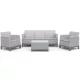 Keter SCANDI FORMA 3 személyes kerti bútor szett – 5 fős, sofa + 2 fotel + tárolós asztal, Ash grey / Storm grey