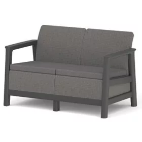 Keter SCANDI LINEA 2 SEATER SOFA – Mountain Grey / Grafit