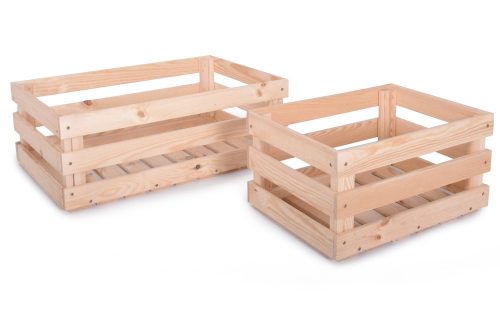 Rojaplast Apple box little - fából készült almatároló doboz 42x29 cm, natúr