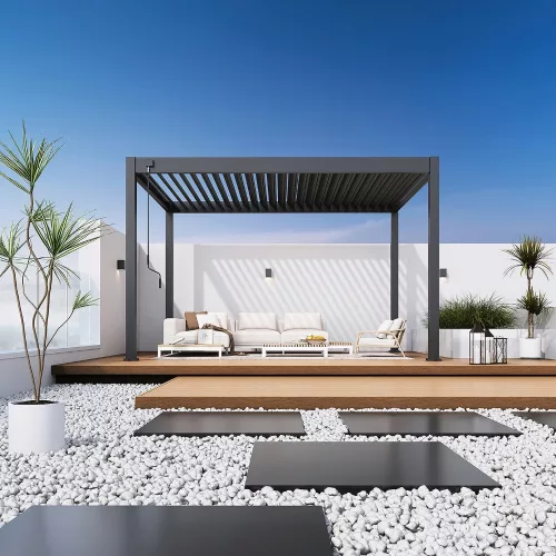 Rojaplast intro neo alumínium bioklimatikus pergola, szabadon álló, 3,6 X 3 méter, szürke antracit