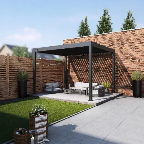 Rojaplast intro neo alumínium bioklimatikus pergola, szabadon álló, 3,6 X 3 méter, szürke antracit