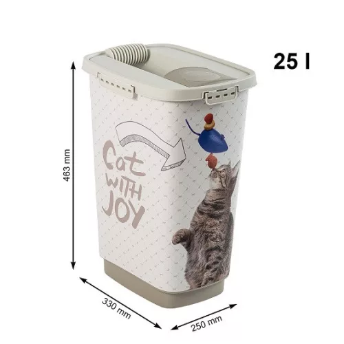 Rotho Cody "cat with joy" műanyag táptartó 25 L - állatmintás