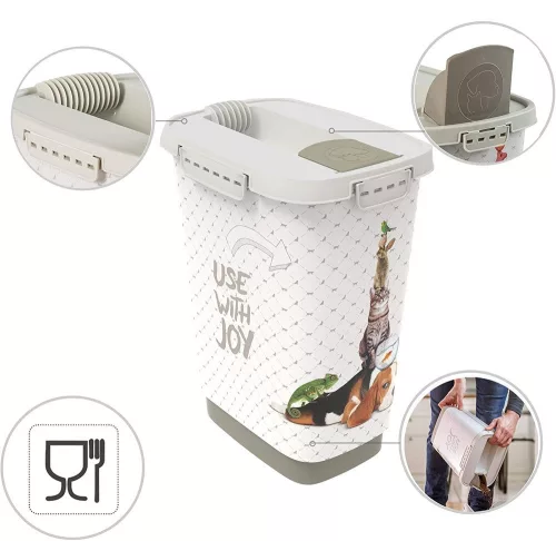 Rotho Cody "use with joy" műanyag táptartó 10 L - állatmintás