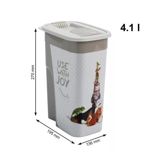 Rotho Flo "use with joy" műanyag táptartó 4.1 L - állatmintás