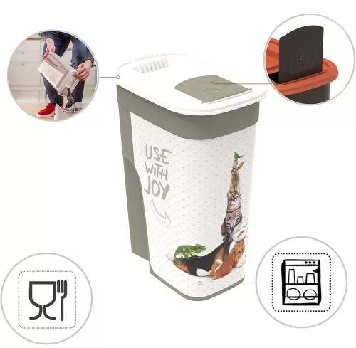 Rotho Flo "use with joy" műanyag táptartó 4.1 L - állatmintás