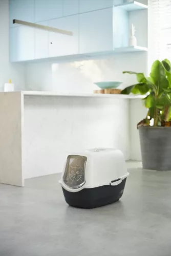 Rotho Eco bailey műanyag macska WC  - krém/fekete