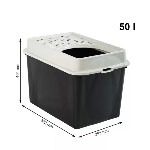 Rotho Eco berty műanyag macska WC - fekete/homok