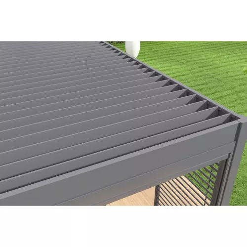 Rojaplast intro plus alumínium bioklimatikus pergola, falhoz rögzíthető 4 X 3 méteres - szürke antracit