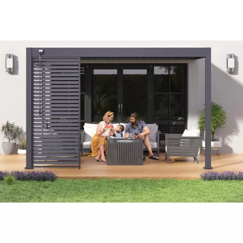 Rojaplast intro plus alumínium bioklimatikus pergola, falhoz rögzíthető 4 X 3 méteres - szürke antracit