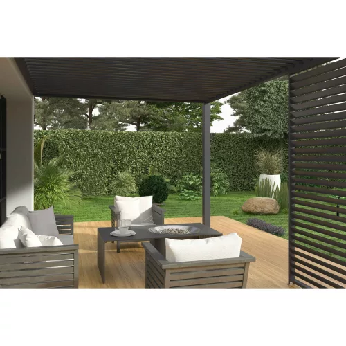 Rojaplast intro plus alumínium bioklimatikus pergola, falhoz rögzíthető 4 X 3 méteres - szürke antracit