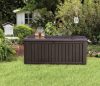 Keter Rockwood műanyag kerti tároló doboz, barna - 570 L