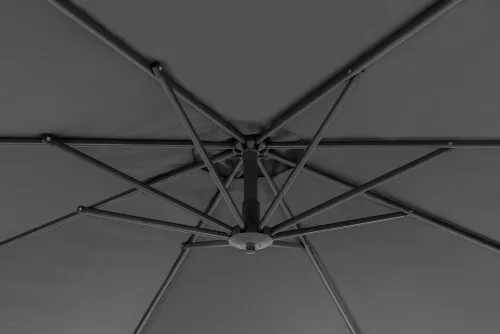 Rojaplast függő, alumínium napernyő talppal, szürke - ø 300 CM 