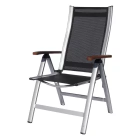   Sun garden Ass comfort összecsukható, exkluzív alu. kerti szék - fekete/ezüst