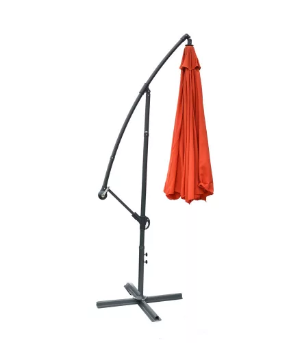 Rojaplast Exclusive függő napernyő hajtókarral, terrakotta - ø 300 cm 