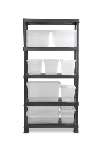 Keter Regál plus 80/5 műanyag 5 szintes tárolópolc - fekete