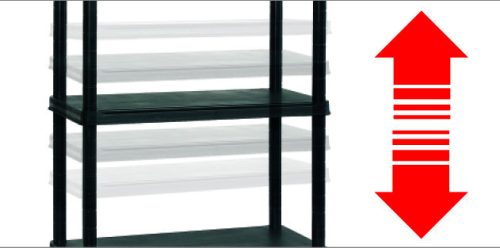 Keter Regál plus 80/5 műanyag 5 szintes tárolópolc - fekete