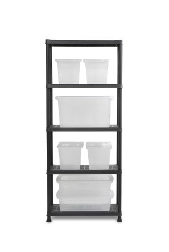 Keter Regál plus 75/5 műanyag 5 szintes tárolópolc - fekete