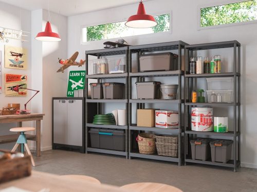 Keter Regál plus 75/5 műanyag 5 szintes tárolópolc - fekete