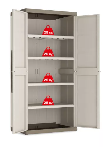 Keter Excellence high XL műanyag szekrény - bézs/barna