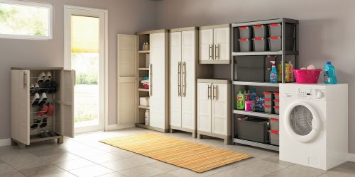 Keter Excellence high műanyag szekrény - bézs/barna