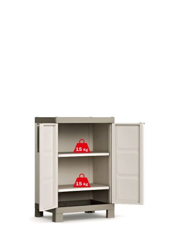 Keter Excellence low műanyag szekrény - bézs/barna