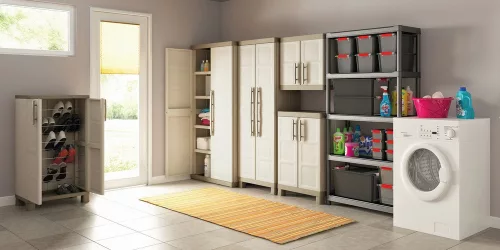 Keter Excellence low műanyag szekrény - bézs/barna