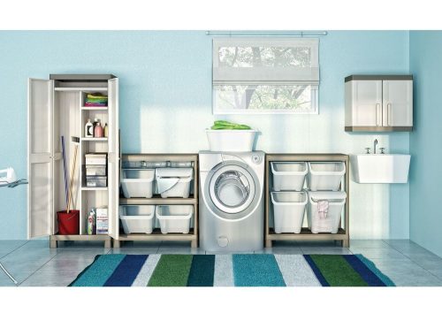 Keter Excellence low műanyag szekrény - bézs/barna