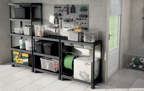 Keter Regál plus tribac 90/5 műanyag 5 szintes tárolópolc - fekete 