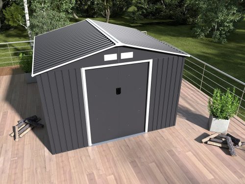 Rojaplast Archer "A" grey fém kerti ház, tároló - 213 x 127 x 195 cm, szürke 