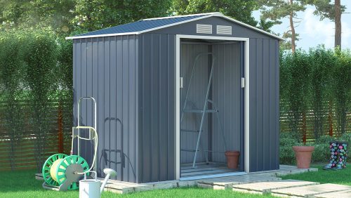 Rojaplast Archer "A" grey fém kerti ház, tároló - 213 x 127 x 195 cm, szürke 