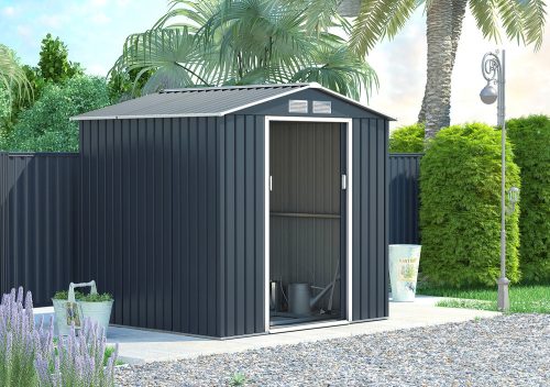 Rojaplast Archer "D" grey fém kerti ház, tároló - 277 x 255 x 202 cm, szürke 