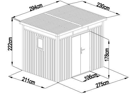 Rojaplast Anna "C" fém kerti ház, tároló, 222 x 294 x 230 cm
