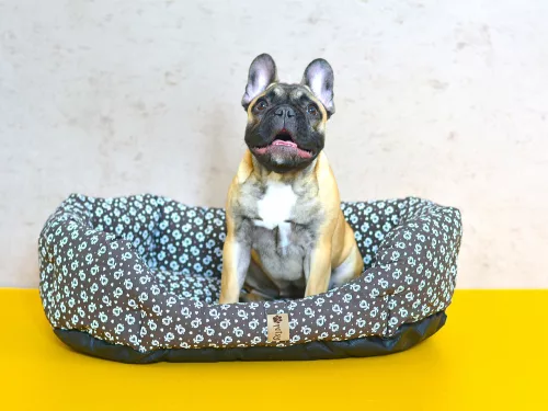 Petsy Lasky pamut kutyafekhely - barna-fehér mintás - 65 cm