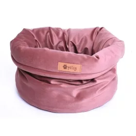   Petsy Royal basket kutya, macska bársonyos poliészter fekhely - pink - Ø 40 cm
