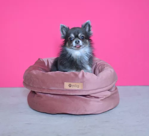 Petsy Royal basket kutya, macska bársonyos poliészter fekhely - pink - Ø 40 cm
