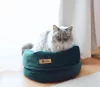 Petsy Royal basket kutya, macska bársonyos poliészter fekhely - kék - Ø 40 cm