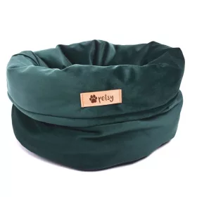   Petsy Royal basket kutya, macska bársonyos poliészter fekhely - zöld - Ø 40 cm