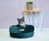 Petsy Royal basket kutya, macska bársonyos poliészter fekhely - zöld - Ø 40 cm