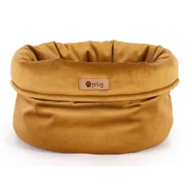   Petsy Royal basket kutya, macska bársonyos poliészter fekhely - arany - Ø 40 cm