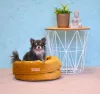 Petsy Royal basket kutya, macska bársonyos poliészter fekhely - arany - Ø 40 cm